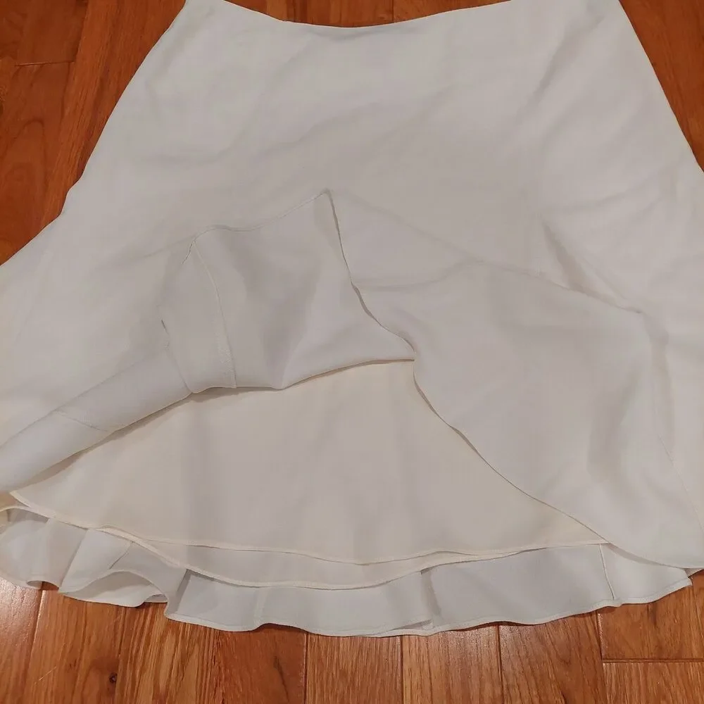 Ralph Lauren Black Label White Viscose/Acetate Silk Lining A-Line Skirt Sz 6
